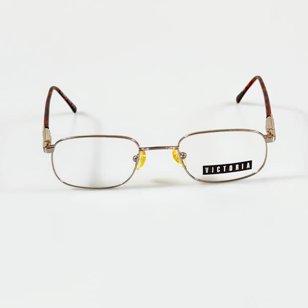 90s VICTORIA 골드 메탈 슬림 스퀘어 빈티지 안경