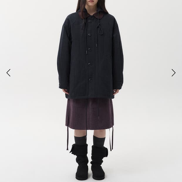 오헤시오 코듀로이 자켓 COLLAR QUILTED JACKET, NAVY