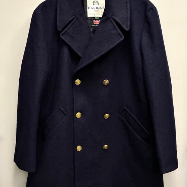 (105)Harriss paris 해리스 울 금장 더블 브레스트 피코트