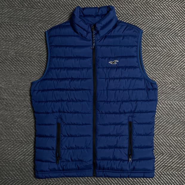 홀리스터 자수로고 경량 퀼팅 베스트 네이비o 5153