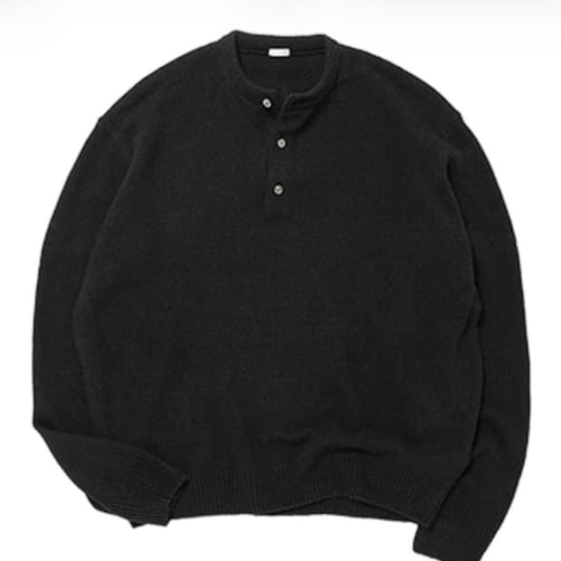 아프레쎄 워시드 실크 넵 헨리 스웨터 4사이즈