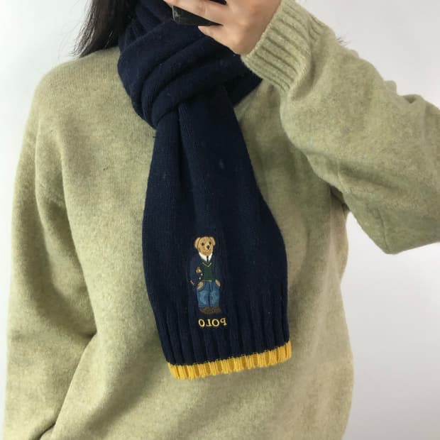 폴로 랄프로렌 폴로베어 니트 머플러 목도리