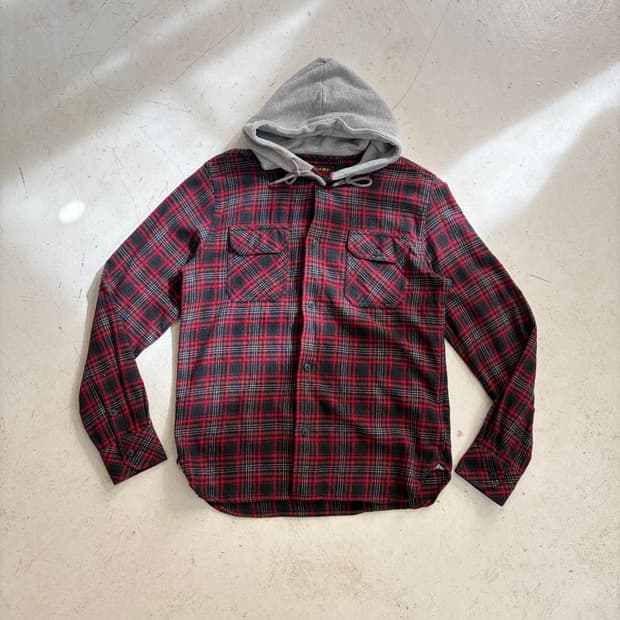 BEAMS 빈티지 빈티지 체크 후드 셔츠 M
