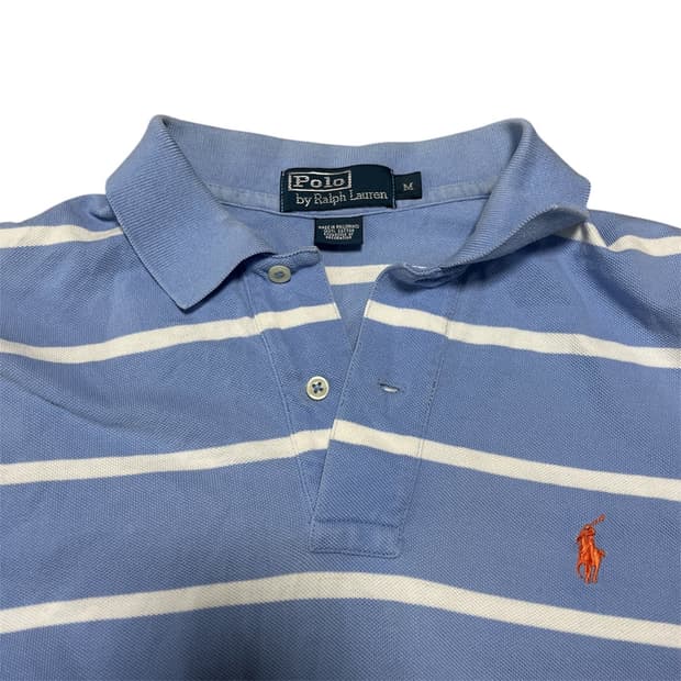 폴로 오렌지 포니 스카이블루 카라티