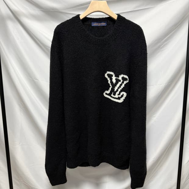 [S+급/2XL] 루이비통 LV 인타르시아 크루넥 니트 블랙