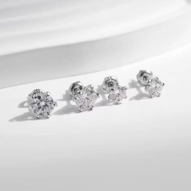 새상품) 실버 925 모이사나이트 0.5캐럿 5부 귀걸이