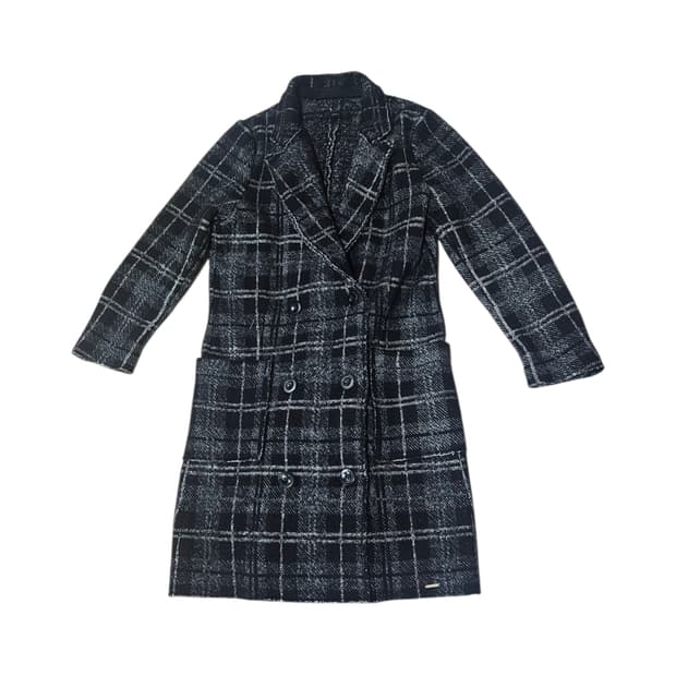 디젤 체크 더블 울코트