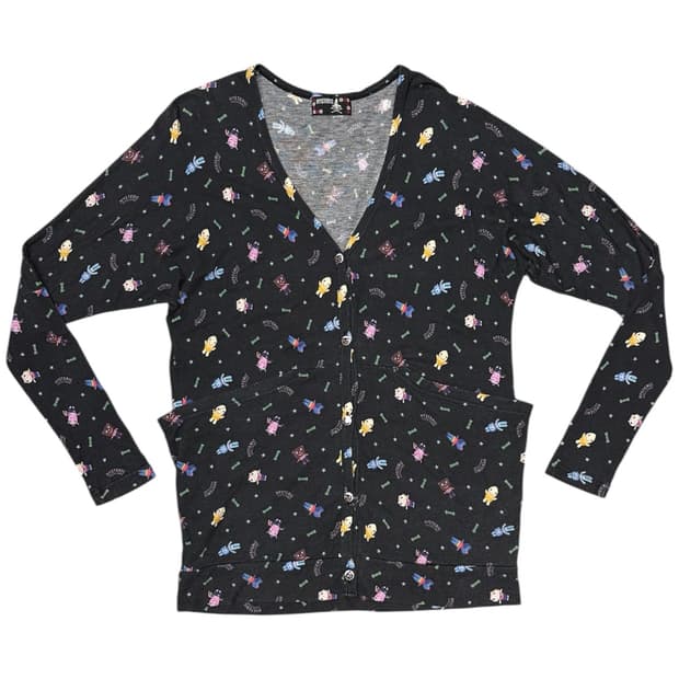 히스테릭 글래머 귀여운 별과 동물 패턴 가디건 자켓