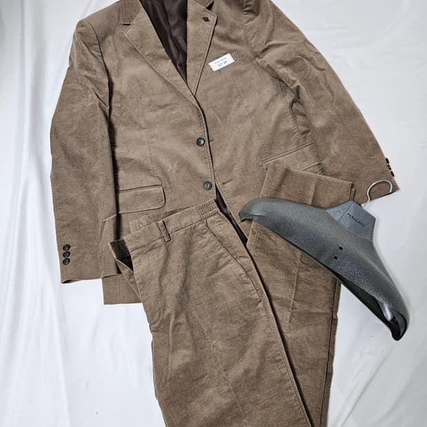 (새상품) 파크랜드 몰스킨 스웨이드 블레이저 슬랙스 정장 세트 셋업105