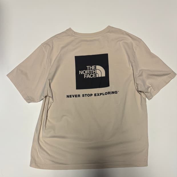 노스페이스 뒷 프린팅 레터링 반팔 티셔츠 XL ~ 2XL 베이지