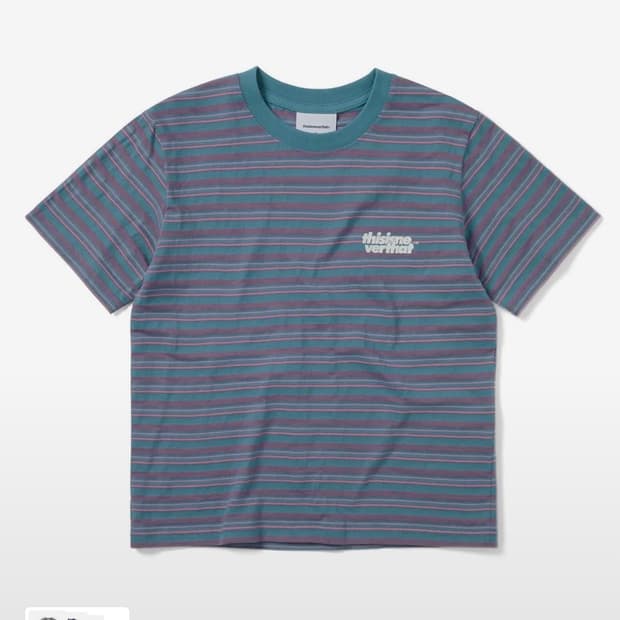디스이즈네버뎃 Striped W Tee Light Blue
