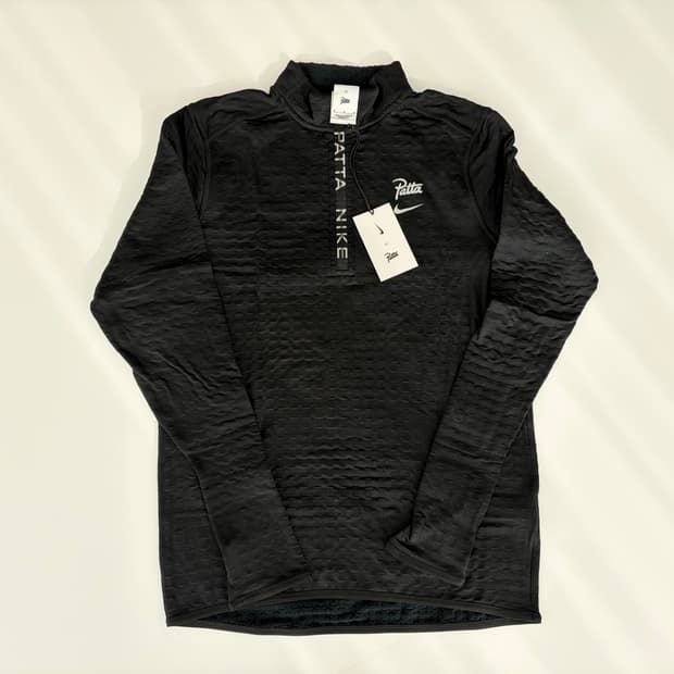 [M]나이키 x PATTA 파타 하프집 러닝탑 블랙