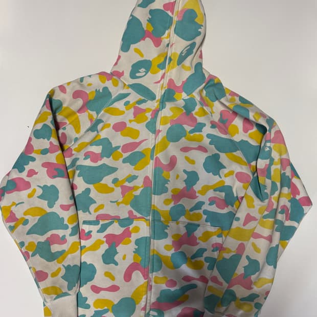 희귀!! 베이프 bape 올드스쿨 캔디 카모 후드집업 XL