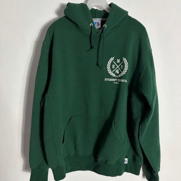 90s Russell Athletic 녹색 후드티(L)