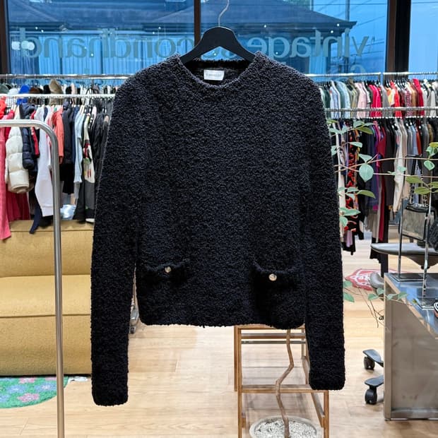 몽클레르 블랙 부클레 엘리건트 니트 