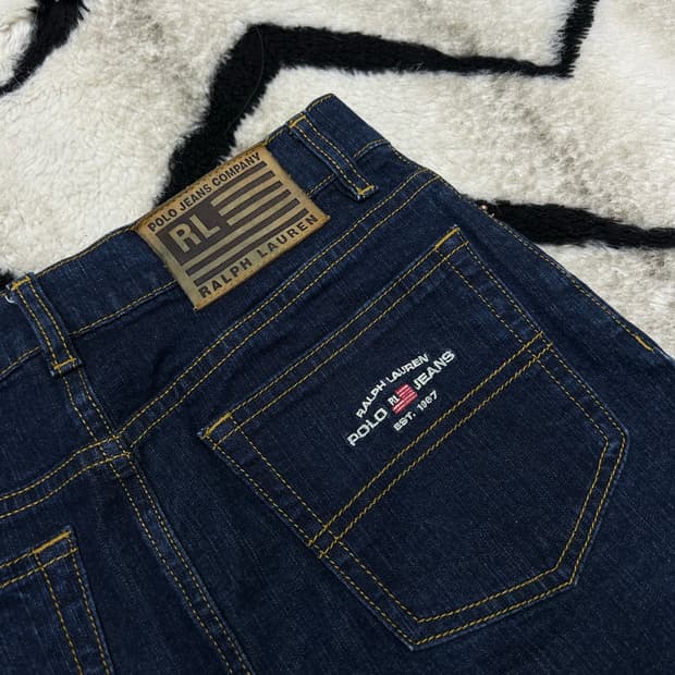 [24]Polo Jeans 데님 미디 스커트/진청