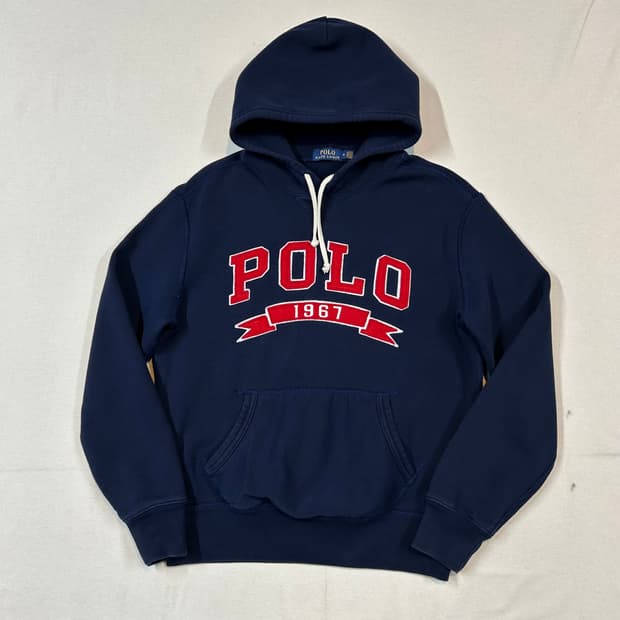 M) 폴로 랄프로렌 스펠로고 후드티 네이비