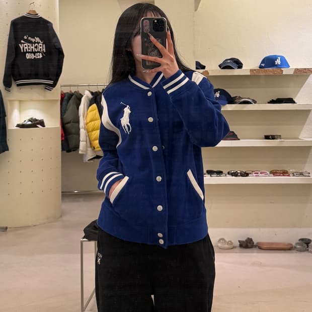 폴로 랄프로렌 빅포니 자수 빅로고 스웻 바시티 자켓 U945