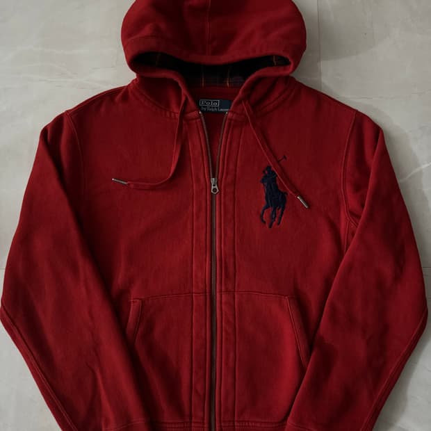 폴로 랄프로렌 빅포니 체크 후드집업