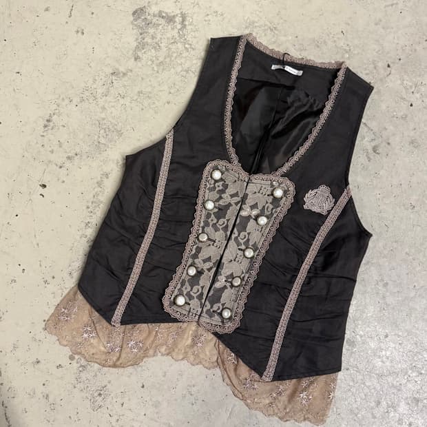 Axes femme 엑시즈팜 진주버튼 레이스 베스트