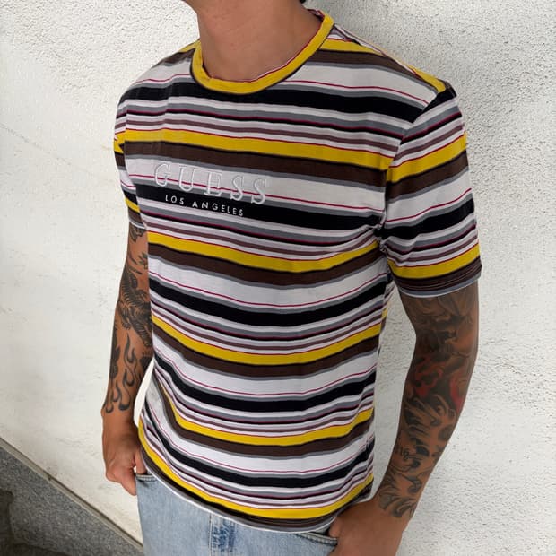 Guess Striped Logo T-Shirt