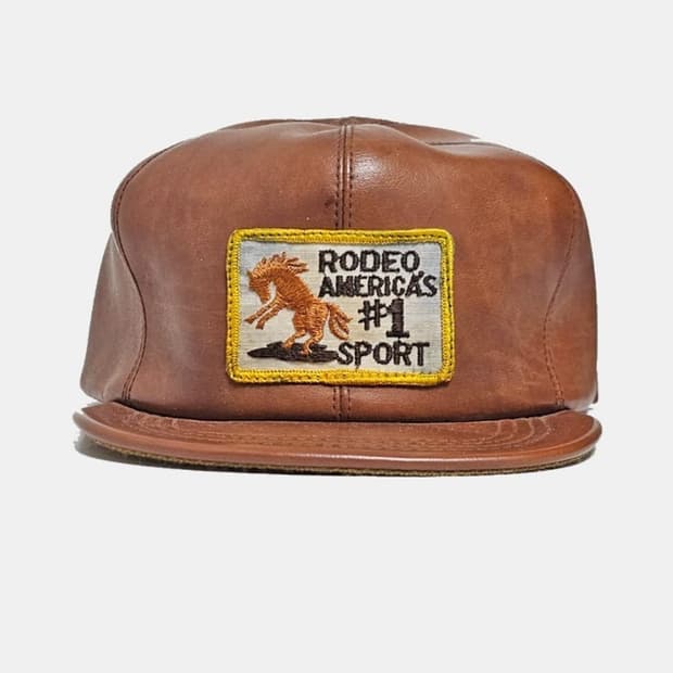 70–80s Vintage Grain Leather Rodeo Cap