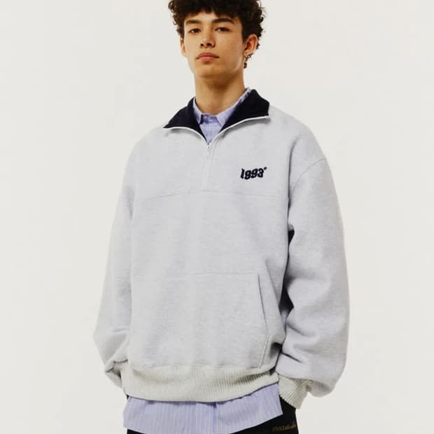 1993스튜디오 오버핏 기모 맨투맨 남자100