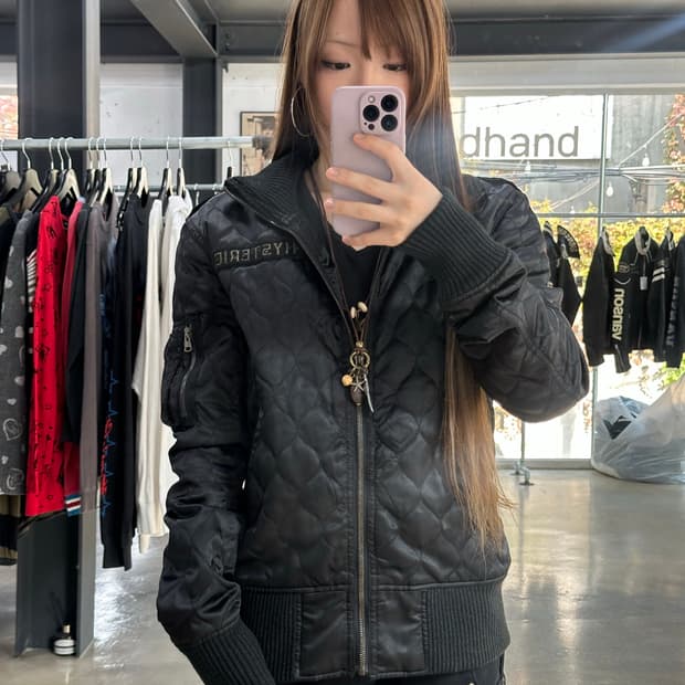 히스테릭글래머 히스걸 풀자수 퀼팅자켓