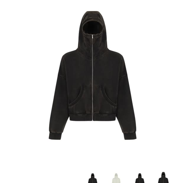 Entire studios 크롭 풀집 후드 L