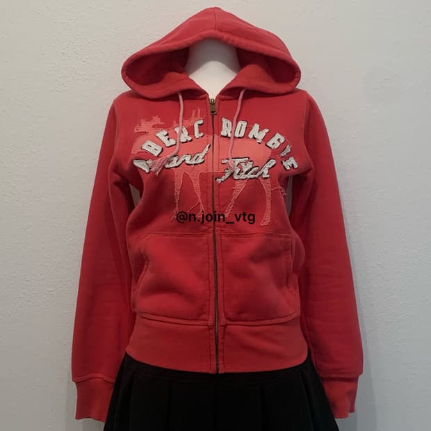 아베크롬비 다홍 핑크 후드집업