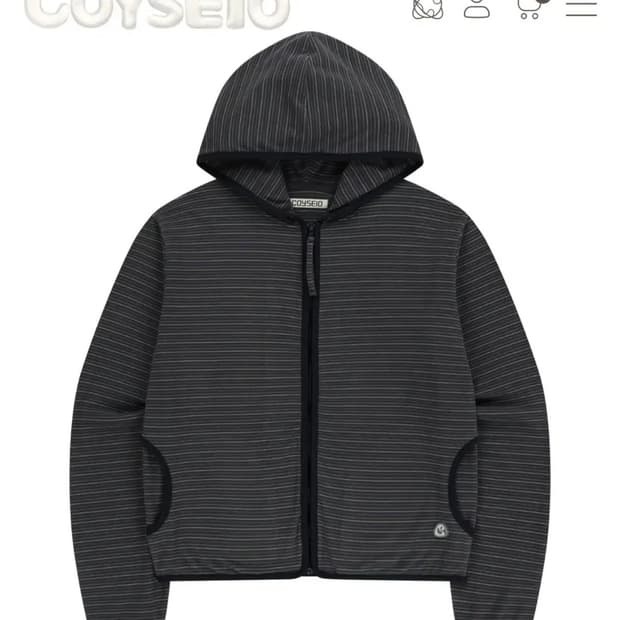 코이세이오 스트라이프 플리스 후드집업