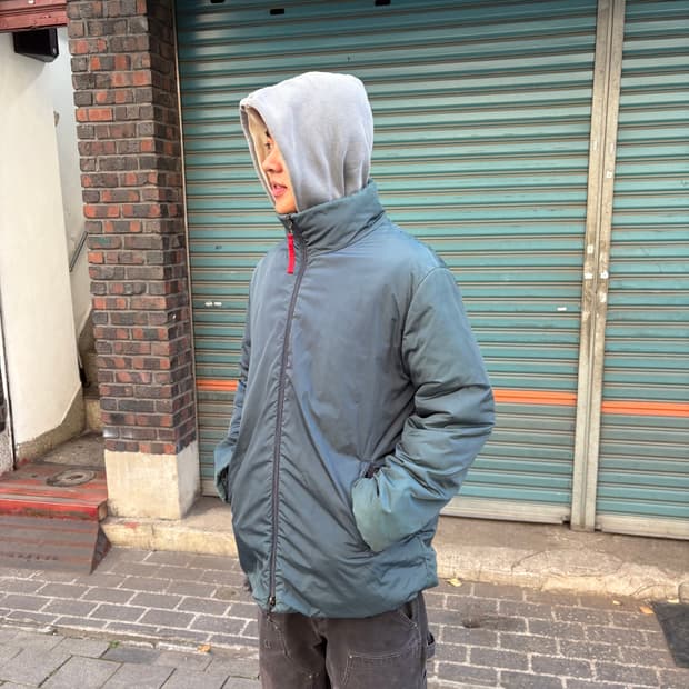 프라다 스포츠 청록색 나일론 패디드 자켓