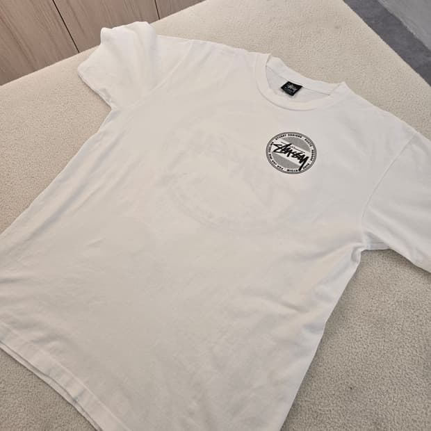 스투시 화이트 반팔 티셔츠 XL