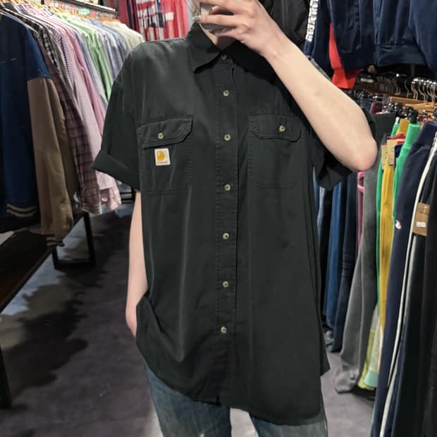 [IM] Carhartt 칼하트 투포켓 반팔 셔츠 블랙