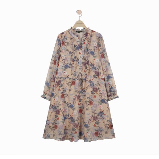 써스데이 아일랜드 플라워 쉬폰 원피스