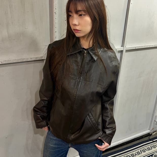 Vintage Cowhide Leather Liner Jacket