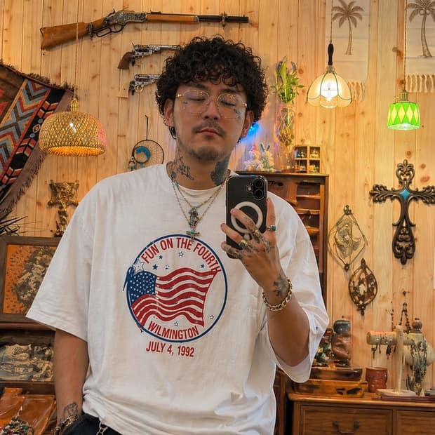 빈티지 윌밍턴 USA 프린팅 반팔 티셔츠