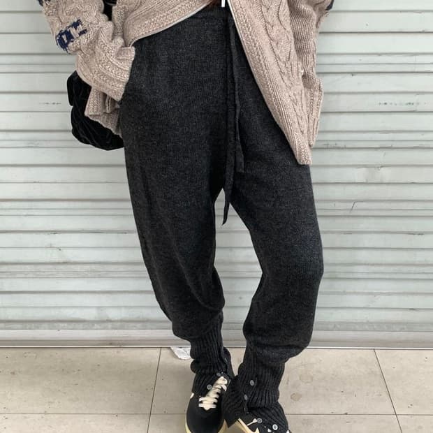엘콤마 니트 워머 조거팬츠