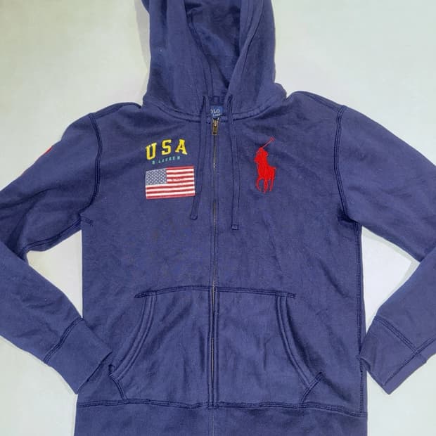 폴로 랄프로렌 빅 포니 USA 성조기 후드 집업