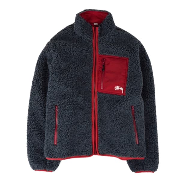 구매) 스투시 쉐르파 자켓 XL 스모크 블루