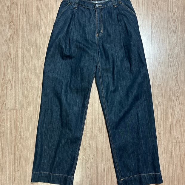 라퍼지스토어 인디고 밴딩 데님팬츠(1size) 셀비지/로우/생지데님/쿠어