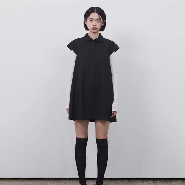(오헤시오) 스트라이프 에이라인 미니 원피스