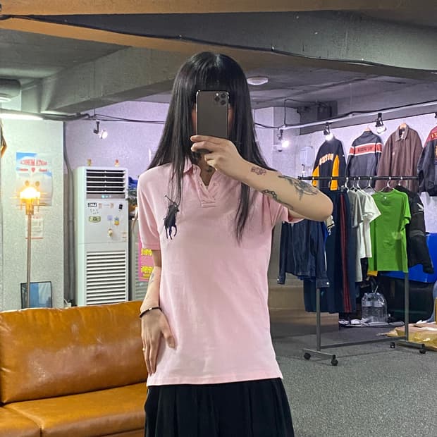 폴로랄프로렌 네이비 빅포니 넘버3 베이비핑크 카라티 B5584