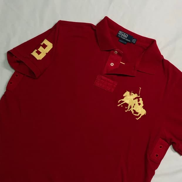 폴로 랄프로렌 빅포니 레드 럭비 카라티