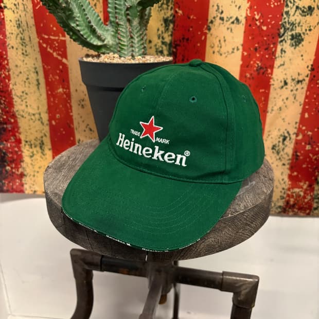 빈티지 하이네캔 트레이드마크 테이핑 프로모션 와이드 캡 N258