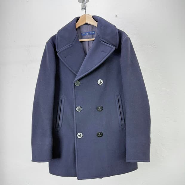 폴로 랄프로렌 네이비 울 블랜드 더블 브레스티드 숏 코트