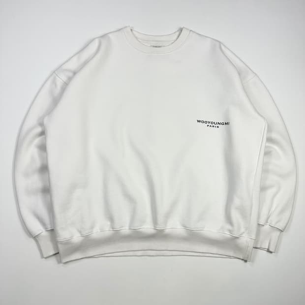 우영미 wooyoungmi 백로고 프린팅 박시핏 맨투맨 XL