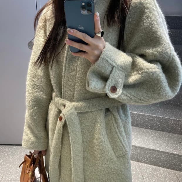 런던플랏 브루클린 알파카 코트 올리브