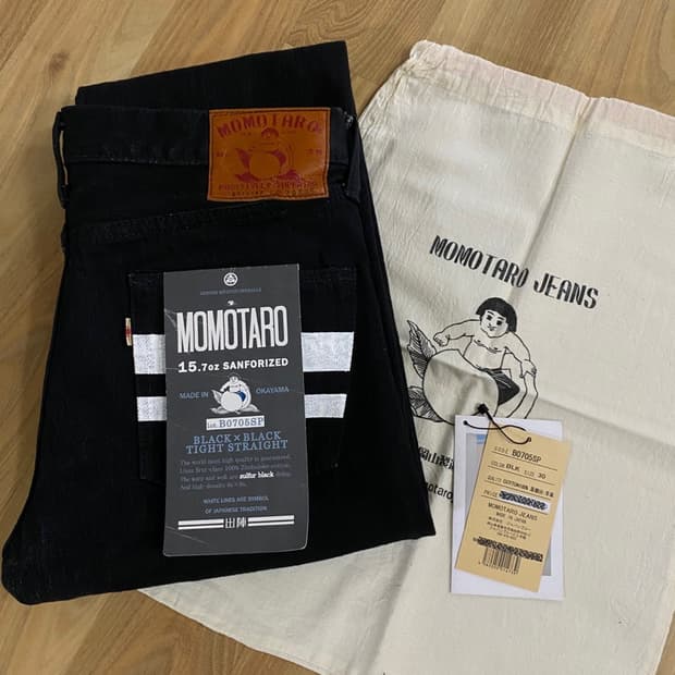모모타로진 Momotaro Jeans / 0705BK 블랙 셀비지 데님