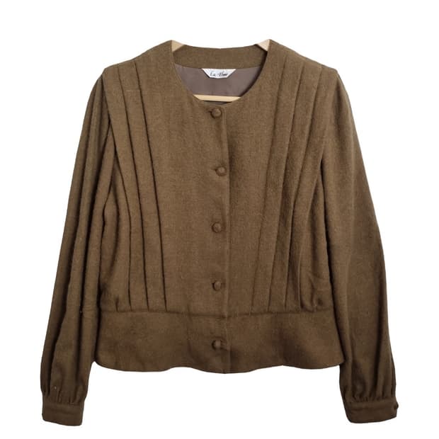 LA ELMO 브라운 레트로 울자켓 